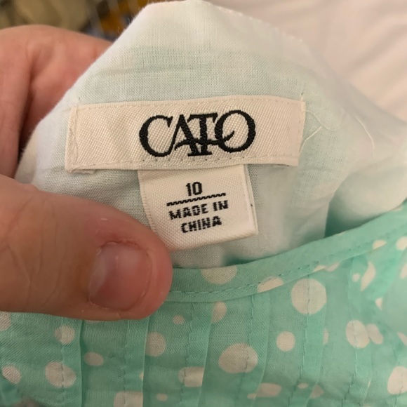 CATO Mint Green Polka Dot Dress 👗 Lace Detailing - Picture 8 of 8